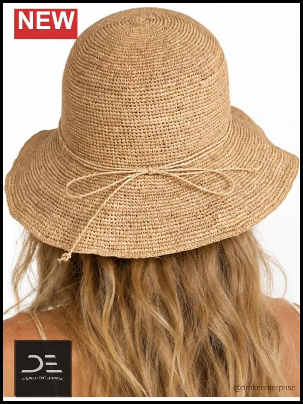 Handmade Natural Raffia Straw Bucket Hat Sun Beach Foldable Summer Cap